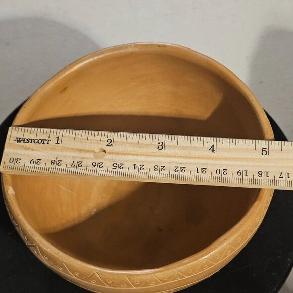 Handcrafted Natural Clay Decorative Bowl With Geometric Pattern Design - Picture 11 of 11